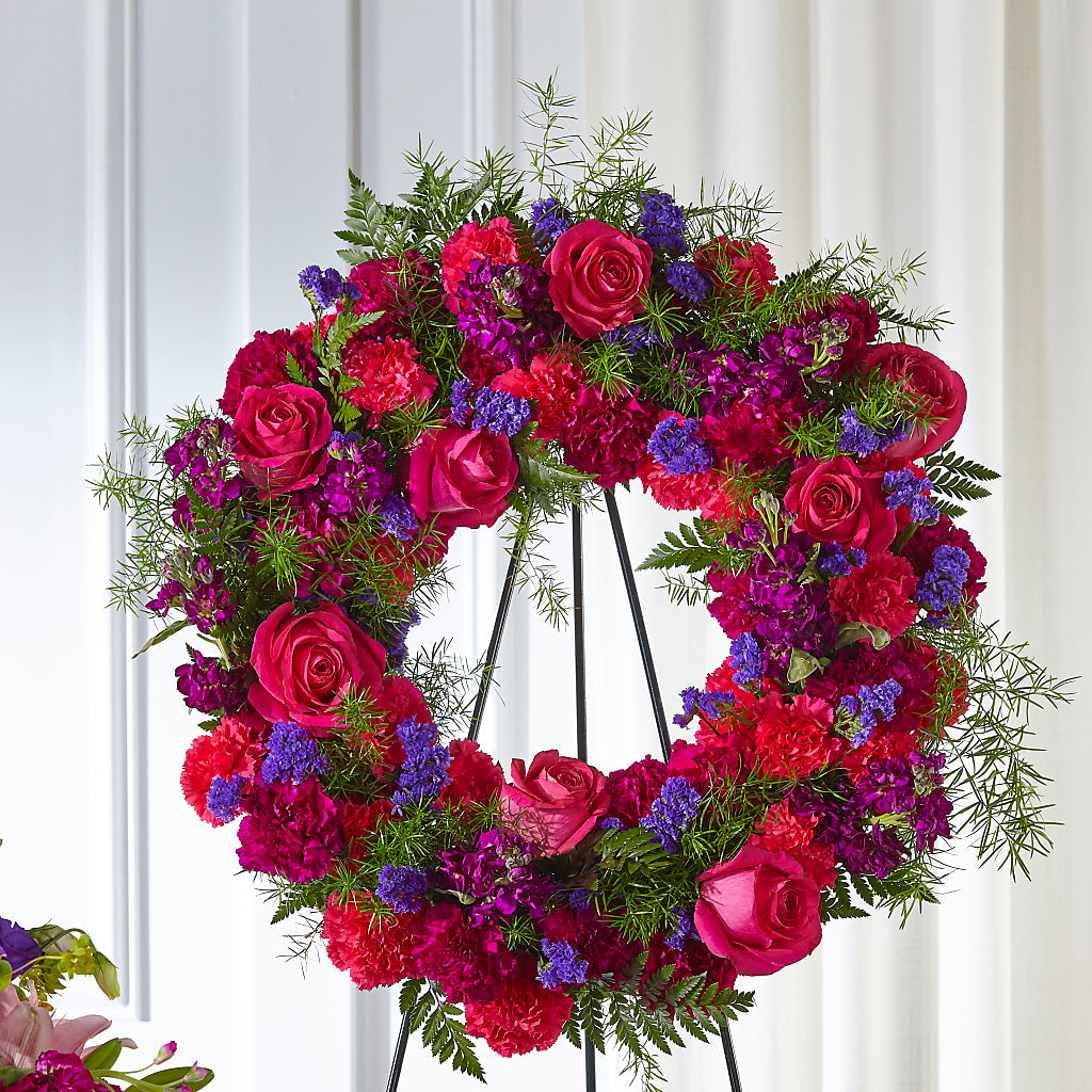 Calming Colors Wreath – Bolton Florist Inc, Bolton ON