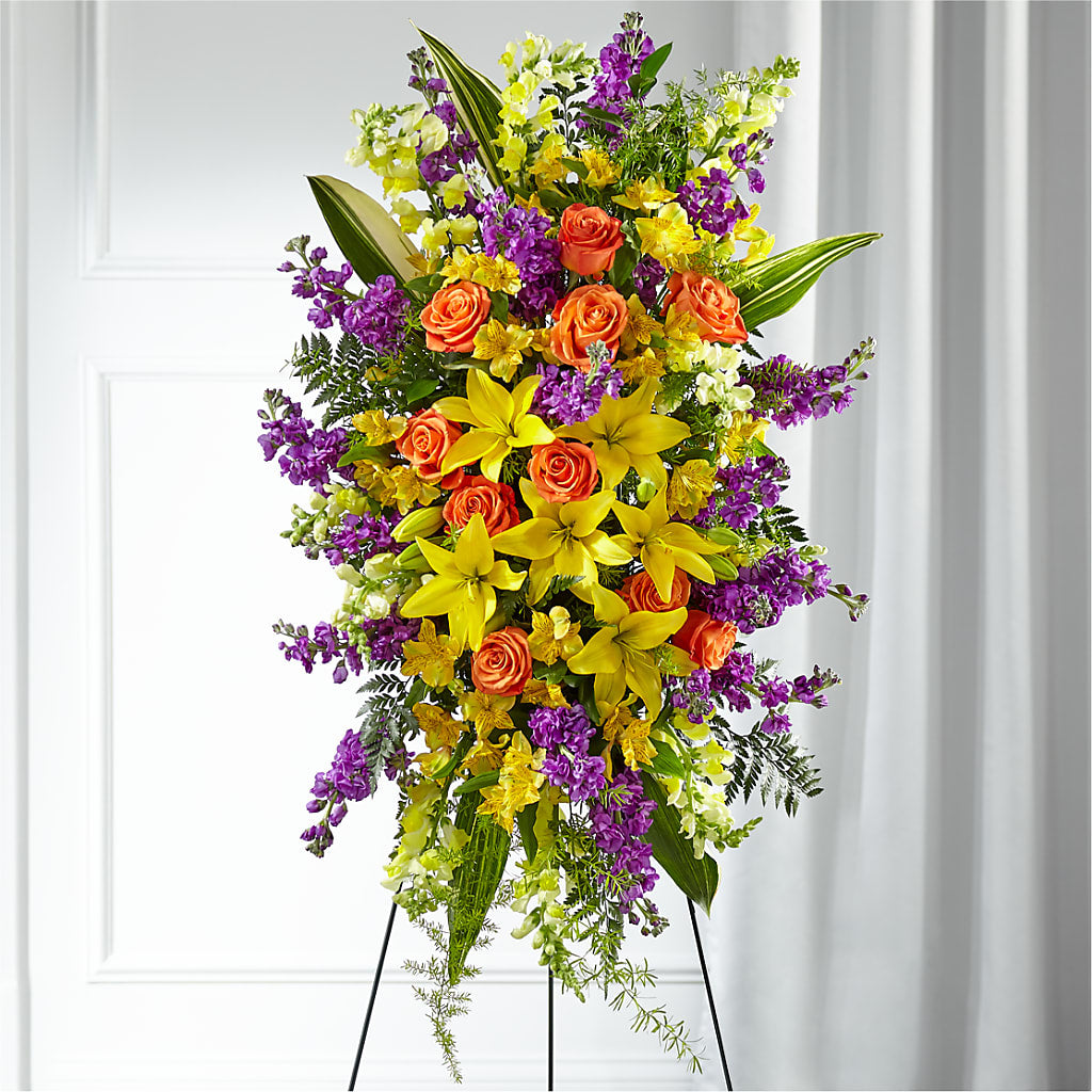 Thoughtful Prayers Standing Spray – Bolton Florist Inc, Bolton ON