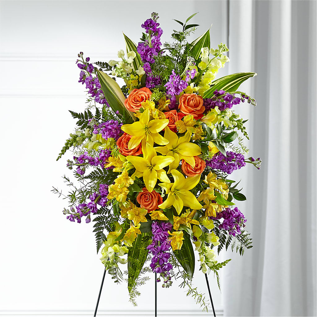 Thoughtful Prayers Standing Spray – Bolton Florist Inc, Bolton ON