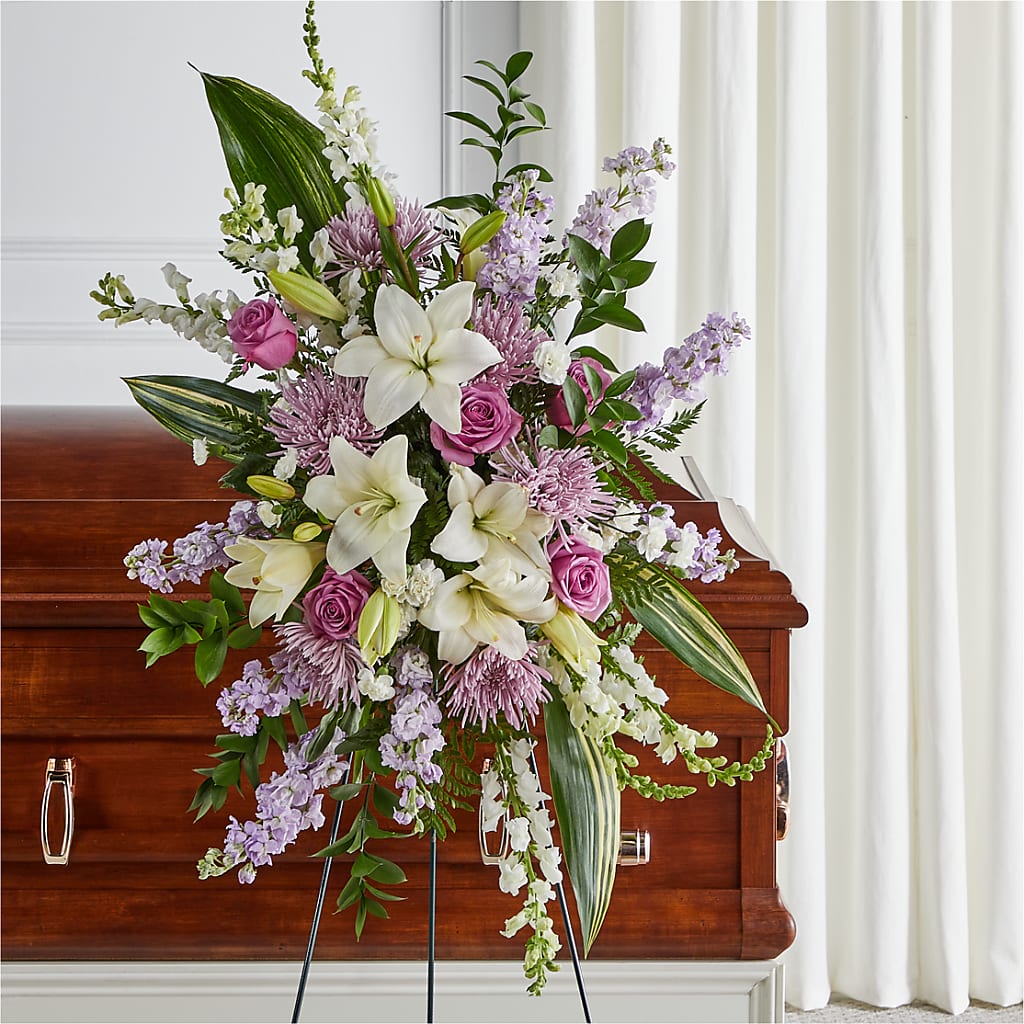 Grateful Hearts Standing Spray – Bolton Florist Inc, Bolton ON