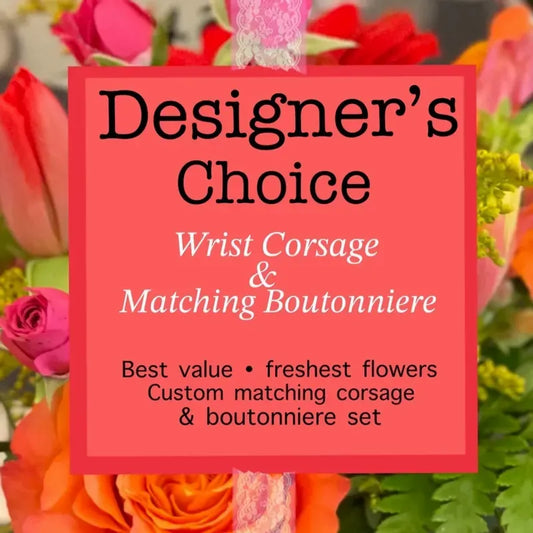Designer's Choice- Wrist Corsage & Boutonniere Combo