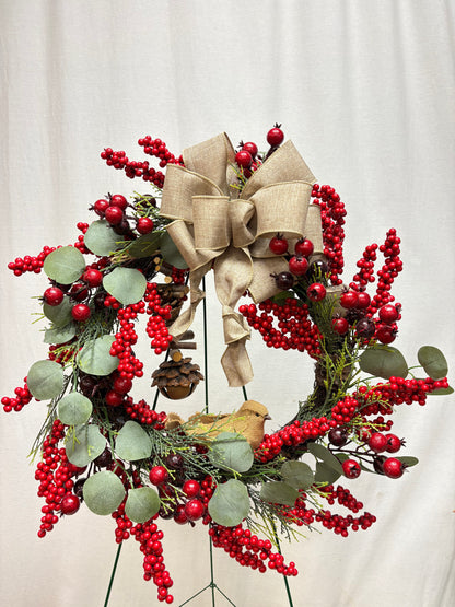 Elegant Red Berry Wreath –  Bolton Florist Inc, Bolton ON