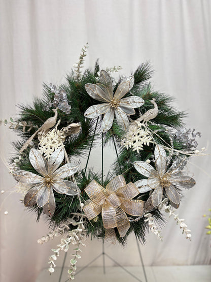 Shimmering Silver Wreath –  Bolton Florist Inc, Bolton ON